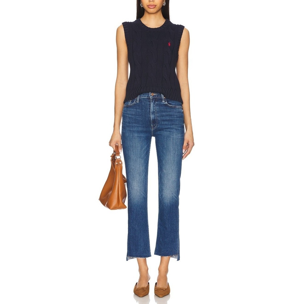 NWT MOTHER High Waisted Rider Ankle Step Fray in Over The Top Straight Jeans 27 - Picture 2 of 16